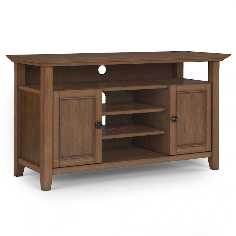 54-Inch Wide Solid Wood Transitional-Style Tv Stand — 54" W X 18.9" D X 31.9" H