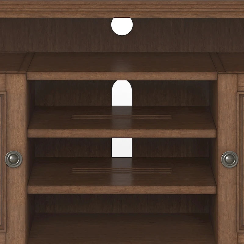 54-Inch Wide Solid Wood Transitional-Style Tv Stand — 54" W X 18.9" D X 31.9" H
