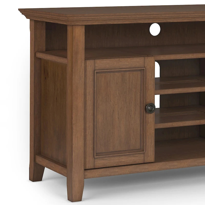 54-Inch Wide Solid Wood Transitional-Style Tv Stand — 54" W X 18.9" D X 31.9" H