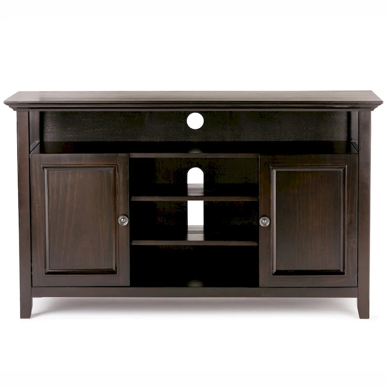 54-Inch Wide Solid Wood Transitional-Style Tv Stand — 54" W X 18.9" D X 31.9" H