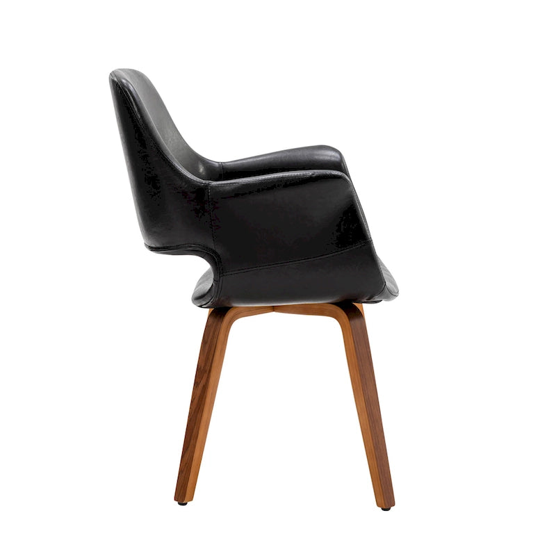 Porthos Home Haro Dining Chairs Set of 2, PU Leather, Bentwood Legs