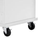 Kitchen Island Cart with Solid Wood Top and Locking Wheels