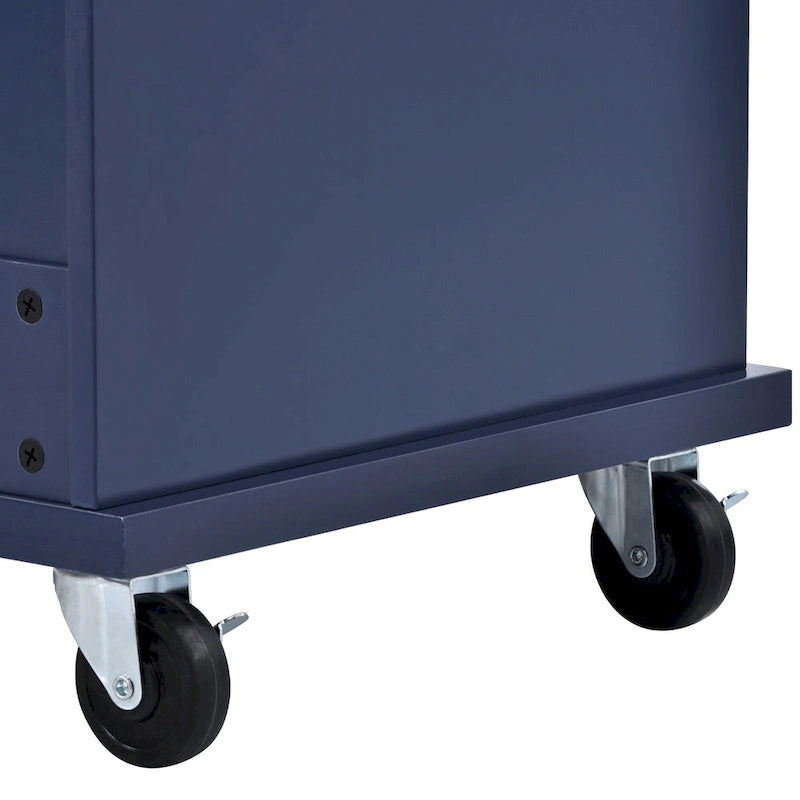 Kitchen Island Cart with Solid Wood Top and Locking Wheels