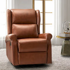 Baksoho Contemporary Faux Leather Swivel Nursery Chair with Metal Base by HULALA HOME
