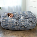 Jaxx Grand Lounger 7 Foot Bean Bag Sofa For Adults - Luxe Faux Fur