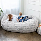 Jaxx Grand Lounger 7 Foot Bean Bag Sofa For Adults - Luxe Faux Fur
