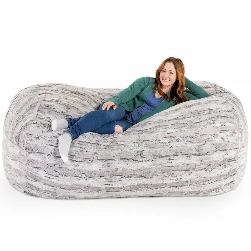 Jaxx Grand Lounger 7 Foot Bean Bag Sofa For Adults - Luxe Faux Fur