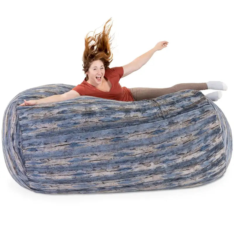 Jaxx Grand Lounger 7 Foot Bean Bag Sofa For Adults - Luxe Faux Fur