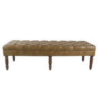 HomePop Classic Tufted Top Long Bench - Faux Leather
