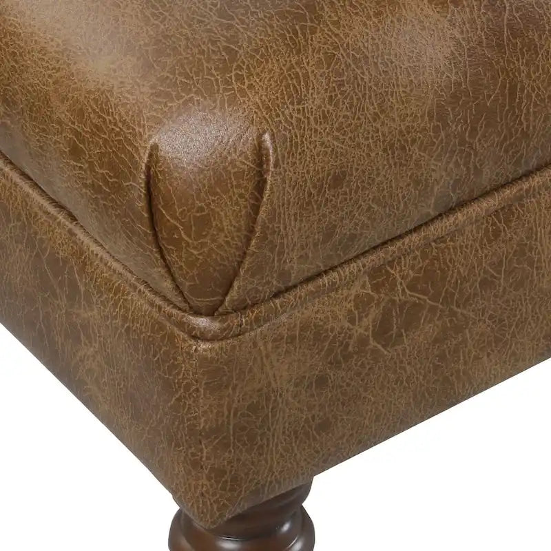 HomePop Classic Tufted Top Long Bench - Faux Leather