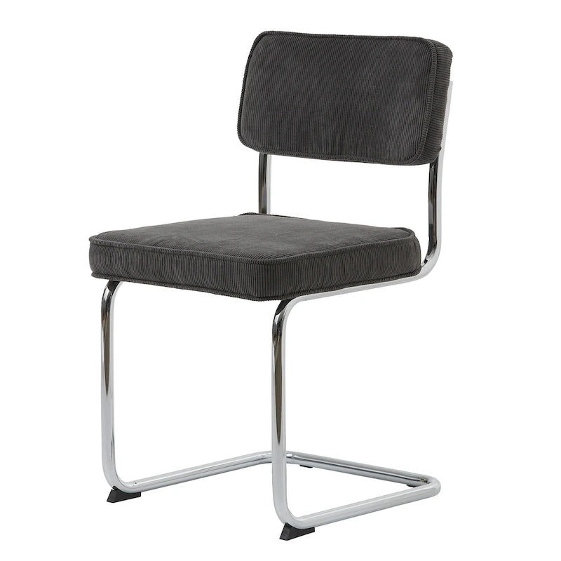 Rye Studio Corduroy Dining Chairs with Chrome Legs, Set of 2