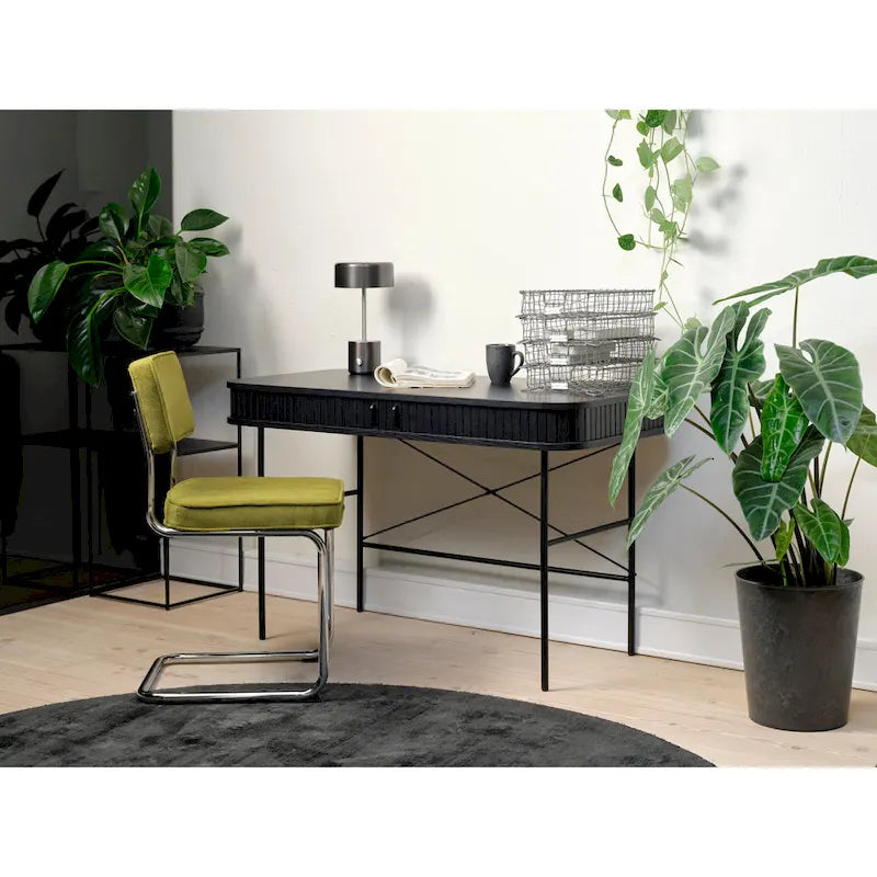 Rye Studio Corduroy Dining Chairs with Chrome Legs, Set of 2