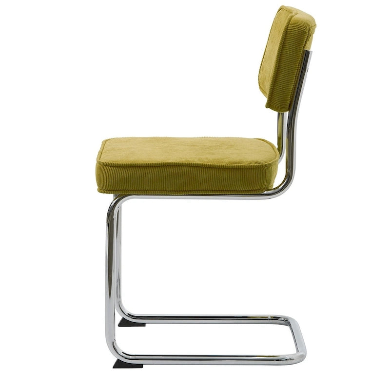 Rye Studio Corduroy Dining Chairs with Chrome Legs, Set of 2