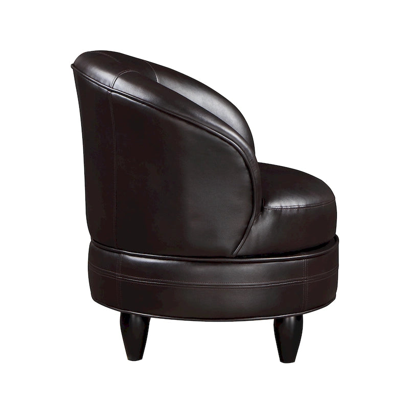 Faux Leather Swivel Lounge Chair