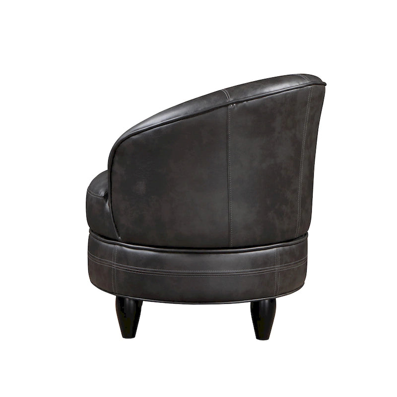 Faux Leather Swivel Lounge Chair