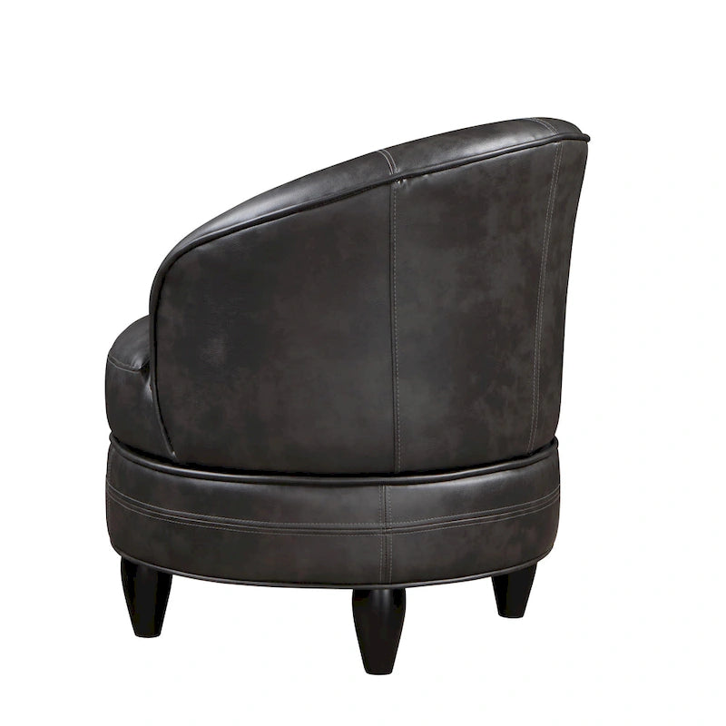Faux Leather Swivel Lounge Chair