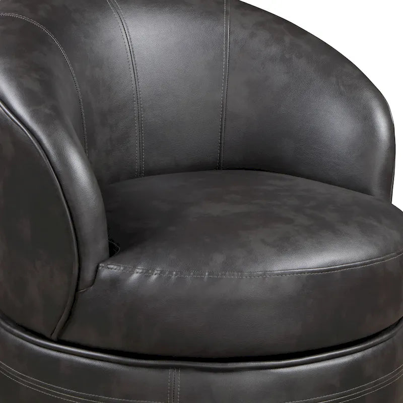 Faux Leather Swivel Lounge Chair