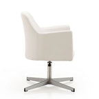 Manhattan Comfort Pelo Polished Chrome Faux Leather Adjustable Height Swivel Accent Chair