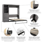 Murphy Bed and Wardrobe Storage Combo with Drawers