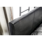 Furniture of America Gols Modern Black Faux Leather Padded Platform Bed