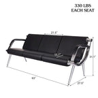 Kinbor Waiting Room Chair Office Chair, Reception Bench Guest Chair for Airport, Office, Salon, Bank, Hospital