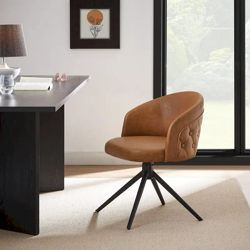 Art Leon Faux Leather Swivel Home Office Chair