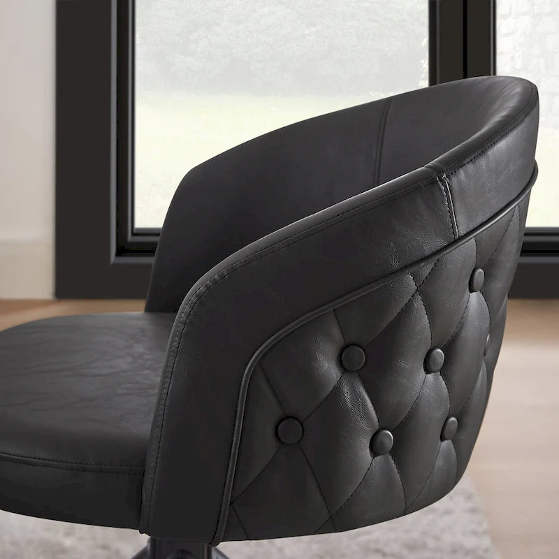 Art Leon Faux Leather Swivel Home Office Chair