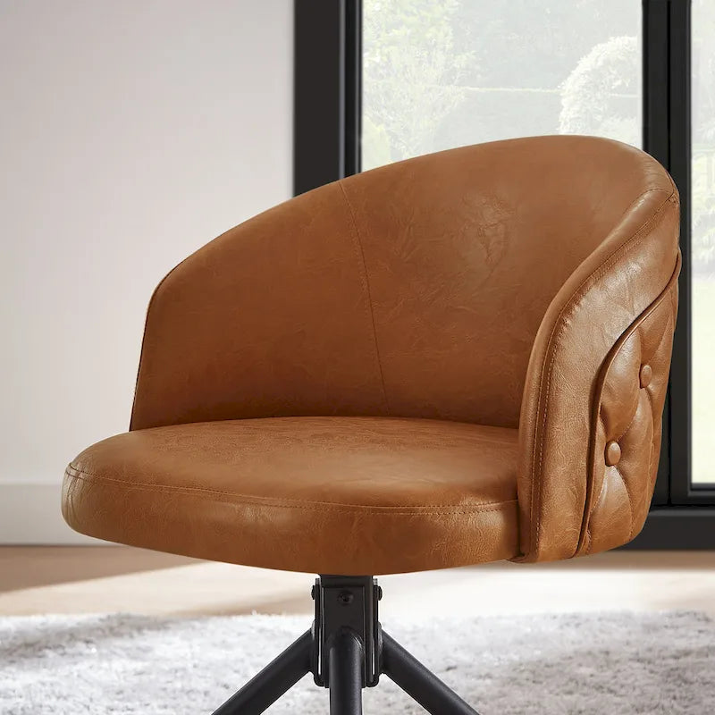 Art Leon Faux Leather Swivel Home Office Chair