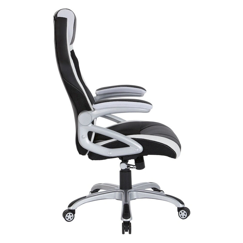 Bonded Leather and Mesh Racing Style Gaming Chair