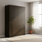 Wardrobe — Equipped With Two Double-Door Cabinets, Drawers, Five Built-In Shelves, A Hanging Rod, And A Pull-Down Storage Unit.