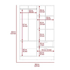 Wardrobe — Equipped With Two Double-Door Cabinets, Drawers, Five Built-In Shelves, A Hanging Rod, And A Pull-Down Storage Unit.