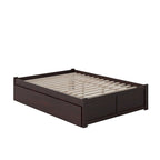 AFI Concord Wood King Platform Bed with Twin XL Trundle