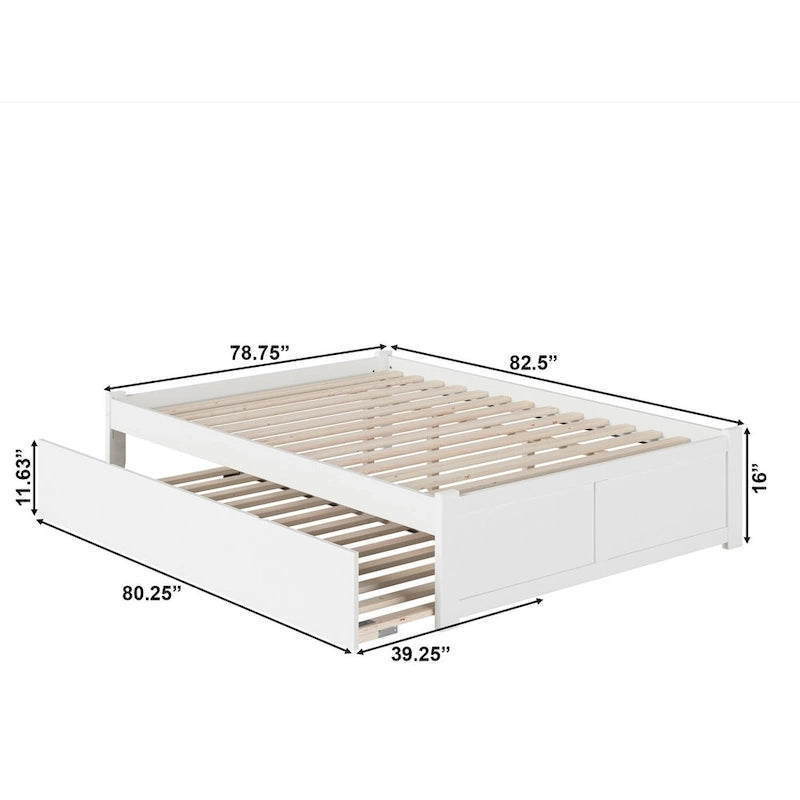 AFI Concord Wood King Platform Bed with Twin XL Trundle