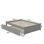 AFI Concord Wood King Platform Bed with Twin XL Trundle