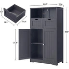 Floor Storage Cabinet with 2 Doors - 11.8D x 23.6W x 42.5H