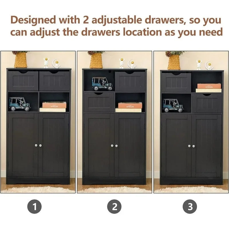 Floor Storage Cabinet with 2 Doors - 11.8D x 23.6W x 42.5H