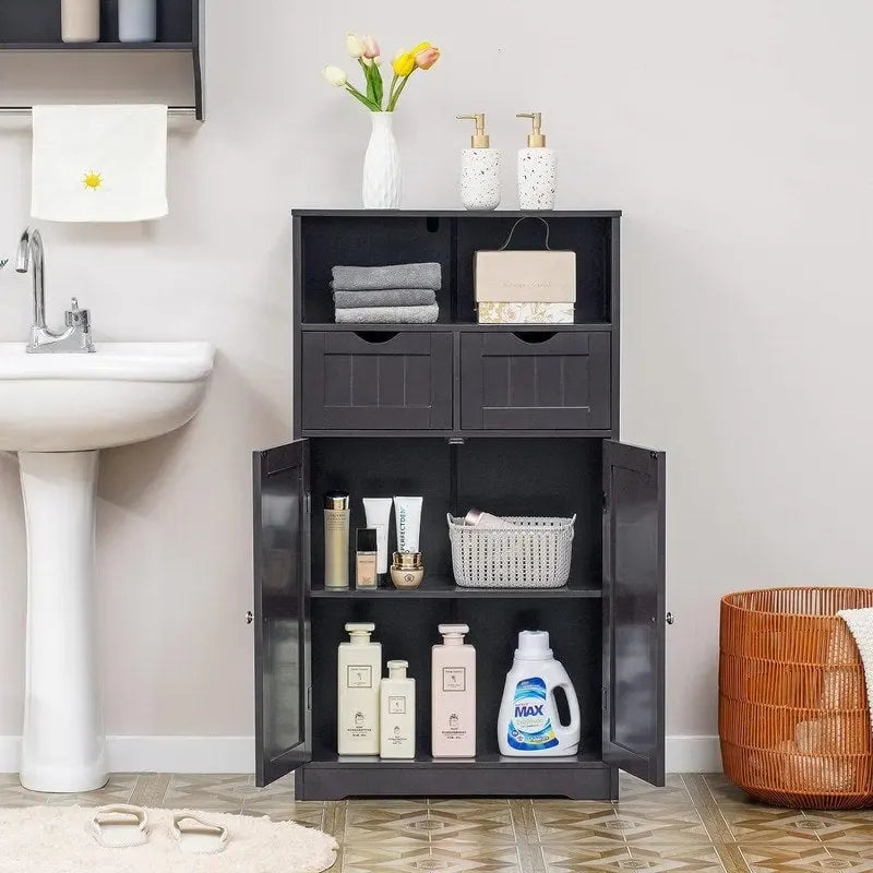 Floor Storage Cabinet with 2 Doors - 11.8D x 23.6W x 42.5H