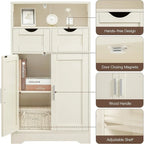 Floor Storage Cabinet with 2 Doors - 11.8D x 23.6W x 42.5H