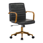 Porthos Home Franco Swivel Office Chair, PU Leather, Roller Wheels