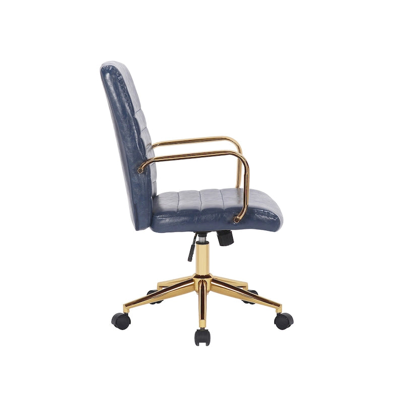 Porthos Home Franco Swivel Office Chair, PU Leather, Roller Wheels