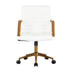 Porthos Home Franco Swivel Office Chair, PU Leather, Roller Wheels