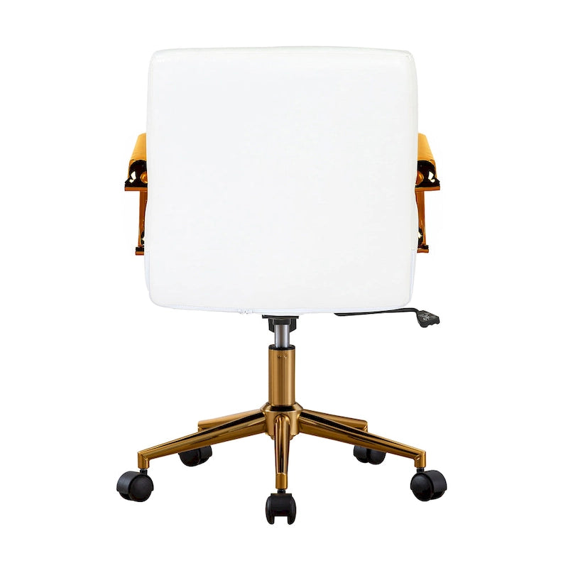 Porthos Home Franco Swivel Office Chair, PU Leather, Roller Wheels