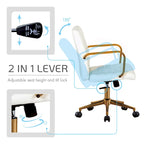 Porthos Home Franco Swivel Office Chair, PU Leather, Roller Wheels