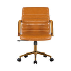 Porthos Home Franco Swivel Office Chair, PU Leather, Roller Wheels