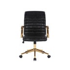 Porthos Home Franco Swivel Office Chair, PU Leather, Roller Wheels