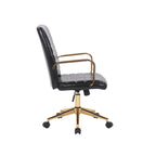 Porthos Home Franco Swivel Office Chair, PU Leather, Roller Wheels