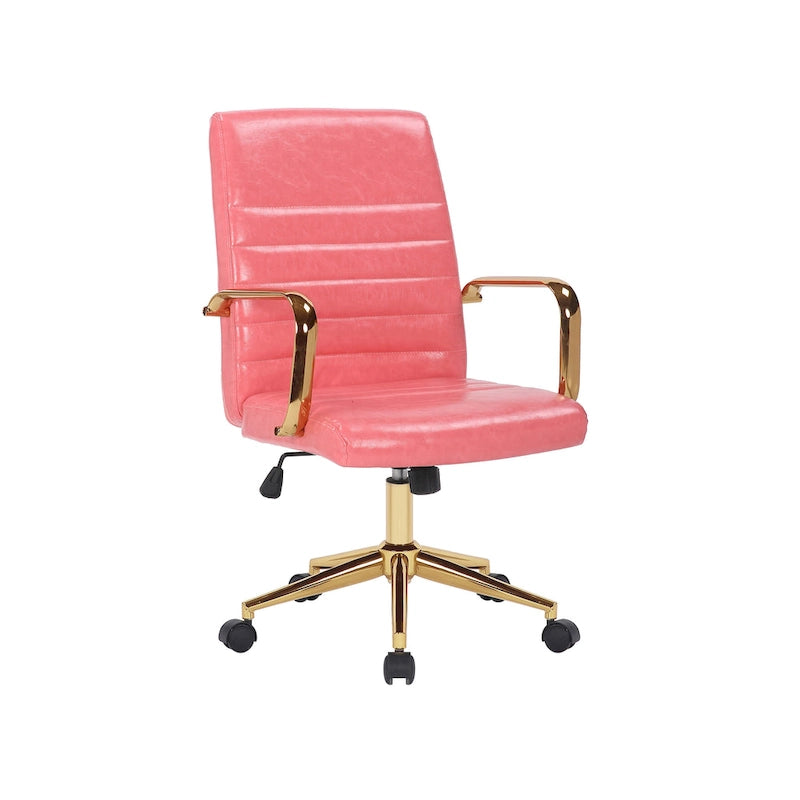 Porthos Home Franco Swivel Office Chair, PU Leather, Roller Wheels