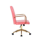 Porthos Home Franco Swivel Office Chair, PU Leather, Roller Wheels