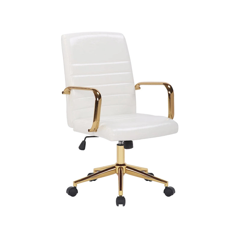 Porthos Home Franco Swivel Office Chair, PU Leather, Roller Wheels