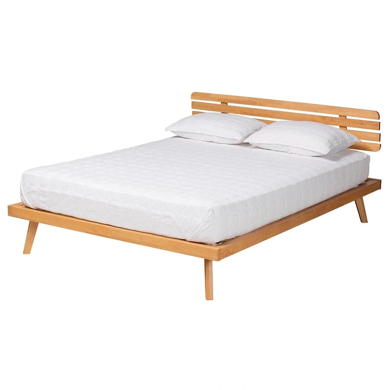 Rustic Brown Solid Wood Platform Bed